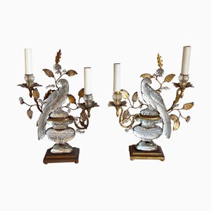 Tischlampen mit Papageien und Urnen von Maison Baguès, 1950er, 2er Set