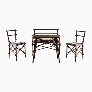 Bambus Wohnzimmer Set mit Kissen von Vivai Del Sud, 1970er, 4er Set