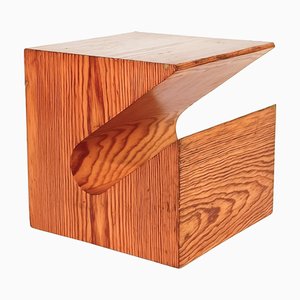 Table d'Appoint Sculpturale en Bois de Pin dans le style de Charlotte Perriand, 1970s