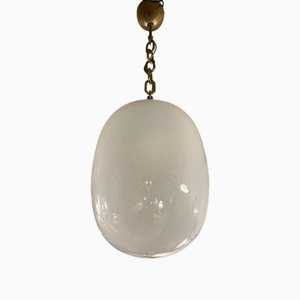 Suspension Globe in Pulegoso Hand Blown Murano Glass in the style of Archimede Seguso
