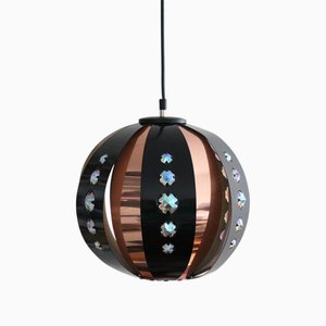 Lampada a sospensione in rame di Werner Schou per Coronell, Danimarca, anni '70