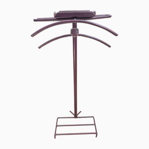Valet in pelle attribuito a Jacques Adnet, anni '50