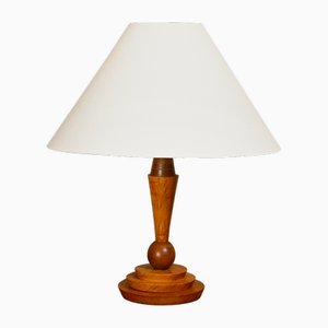 Art Deco Table Lamp in Burl Walnut, 1950s