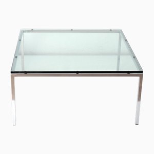Quadratischer Beistelltisch mit Glasplatte, Deutschland, 1960er