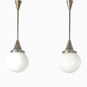 Sphere Lights in Frosted Glass, Germany, 1928, Set of 2