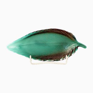 Murano Art Glass Leaf Bowl by Archimede Seguso, Italy, 1950s