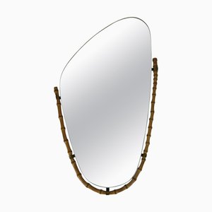 Italian Bamboo Framed Wall Mirror, Italy, 1960s