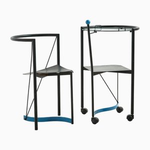 Postmodern Armchair and Table, Set of 2