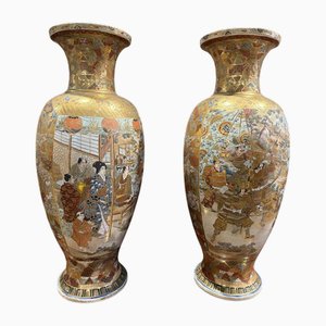19th Century Japanese Satsuma Vases, Set of 2