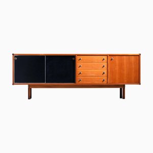Italienisches Sideboard aus Teak, Metall & schwarzem Laminat, 1960er