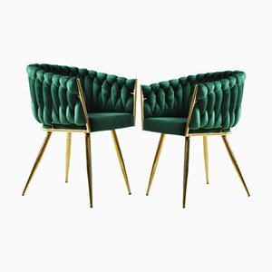 Chaises en Velours Vert par Europa Antiques, Espagne, Set de 6