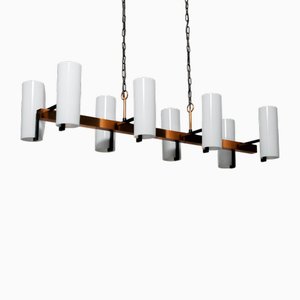 Lampadario in rame attribuito a Jo Hammerborg per Fog & Mørup, Danimarca, anni '70