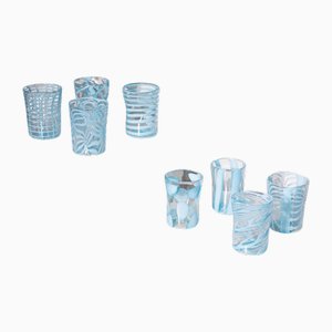 Verres de Murano Bleu, 1970s, Set de 8