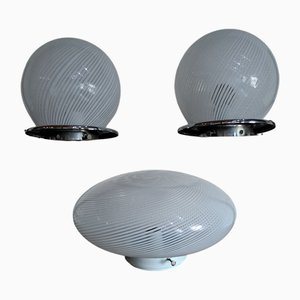 Mod. Tessuto Ceiling Lamps attributed to Ludovico Diaz De Santilla for Venini, 1970, Set of 3