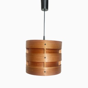 Mid-Century Scandinavian Wood Veneer Pendant in the style of Hans Agne Jakobsson