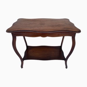 Table d'Appoint Art Nouveau avec Étagère en Bois de Frêne, 1950s