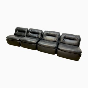 Divano modulare in pelle di Knoll, 1972, set di 4