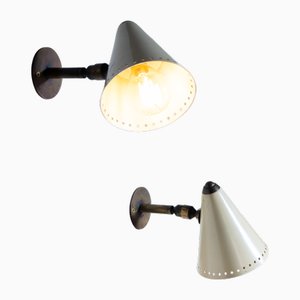 Kegelförmige Mid-Century Wandleuchten, 1950er, 2er Set