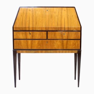 Swedish Modern Free-Standing Secretaire in Walnut and Elm, 1940s