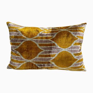 Fodera per cuscino lombare in velluto di seta con design Ikat