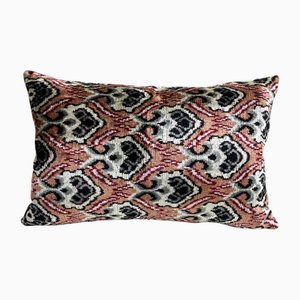 Velvet Handmade Lumbar Cushion Cover with Ethnic Design