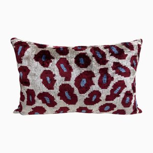 Federa per cuscino lombare fatta a mano in velluto con motivo maculato