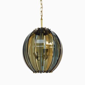 Lampadario in vetro colorato di Angelo Lelii per Arredoluce, Italia, anni '50