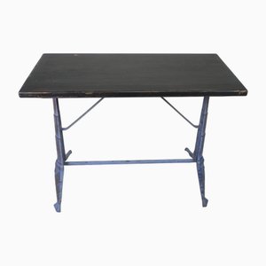 Art Deco Bistro Table with Cast Iron Frame and Pine Top, 1930s