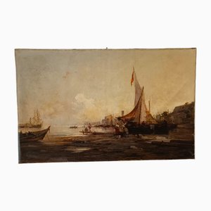 Marina with Venice Lagoon, 1877, Oil on Canvas
