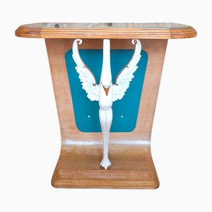 Console in Glass, Wood and Skai from La Permanente Mobili Cantù, Italy, 1950s