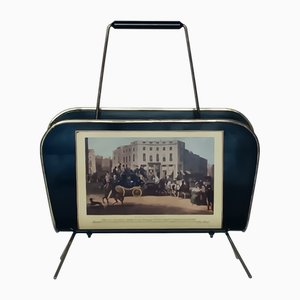 Vintage Brass Magazine Rack, 1950s