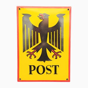 Cartel publicitario de poste esmaltado, años 50-60