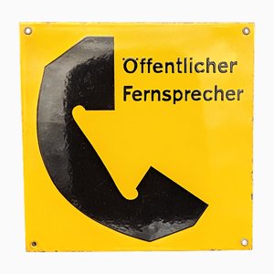 Enamel Public Telephone Sign, 1950s-1960s