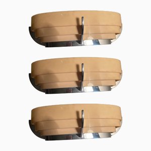 Art Deco Wall Lamps, United Kingdom, 1930s, Set of 3