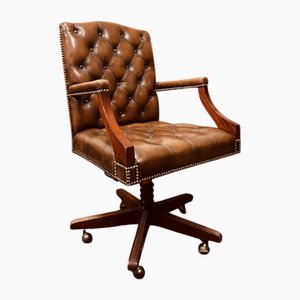 English Leather and Mahogany President Chair