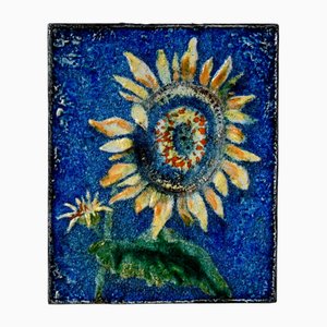Piatto da parete decorativo in ceramica Majolika Girasole
