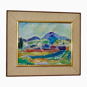 Carl Erik Khöler, Landschaft, 1960er, Öl auf Leinwand, Gerahmt