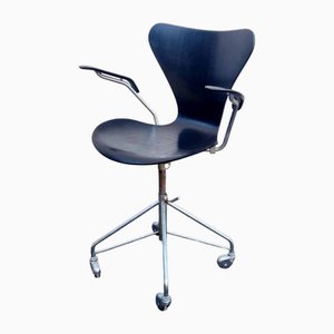 Silla de escritorio giratoria modelo 3217 edición antigua de Arne Jacobsen para Fritz Hansen, Dinamarca, años 60
