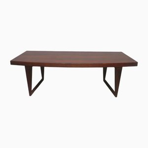 Mesa de centro danesa curvada de palisandro con patas de trineo, años 60