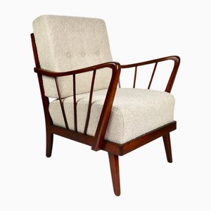 Art Deco Beige Boucle Loop Armchair, 1960s