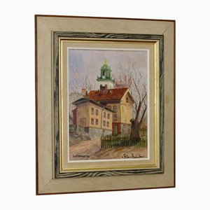 Björn Roberts, Anderswgatan, anni '50, Olio su tavola, con cornice