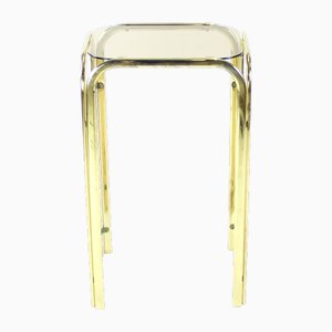 High Side Table in Metal with Glass Top, Former Czechoslovakia, 1970s