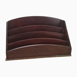 Porte-Lettres de Bureau Mid-Century en Bois, 1950s