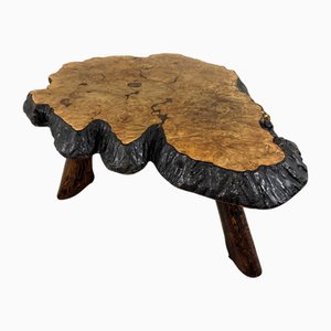Mesa de centro de tronco de árbol grande de Frank Armich, Canada, años 70