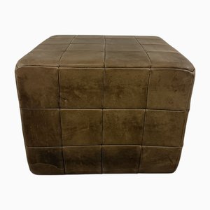 Brown Leather Pouf from de Sede, 1970s