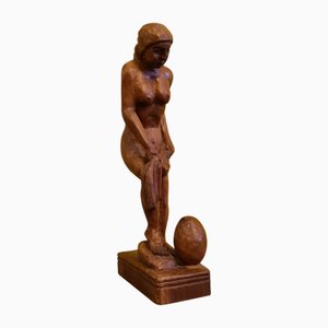 Haitianische Statue aus geschnitztem Holz von Andre Lafontant, 1979