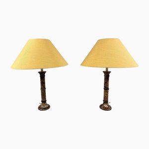 Lampade da tavolo grandi in marmo, anni '70, set di 2