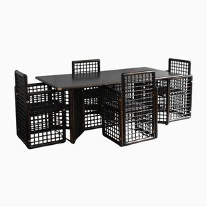 Tavolo da pranzo serie I brasiliana di Afra e Tobia Scarpa per B&B Italia, 1975, set di 7