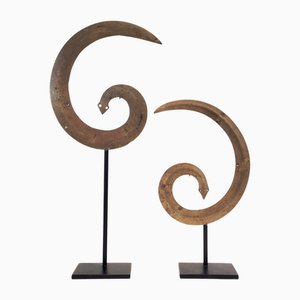 Indonesian Artist, Sanggori Headdresses, Brass and Copper Alloy, 20th Century, Set of 2