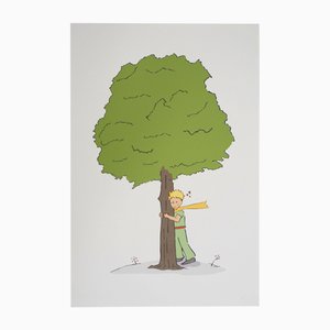 Antoine de Saint-Exupéry, Le Petit Prince et son arbre, Lithographie